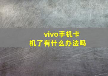 vivo手机卡机了有什么办法吗