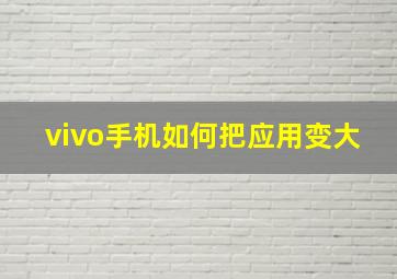 vivo手机如何把应用变大