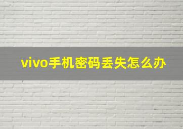 vivo手机密码丢失怎么办