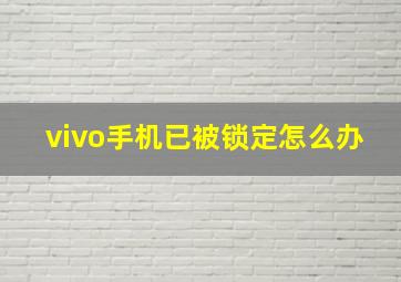 vivo手机已被锁定怎么办