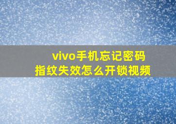 vivo手机忘记密码指纹失效怎么开锁视频