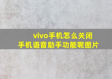 vivo手机怎么关闭手机语音助手功能呢图片