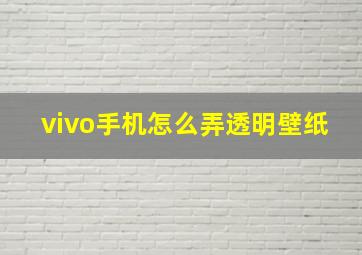 vivo手机怎么弄透明壁纸