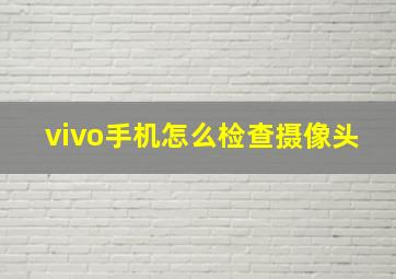 vivo手机怎么检查摄像头