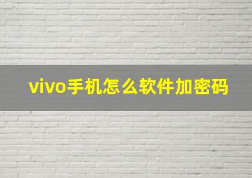 vivo手机怎么软件加密码