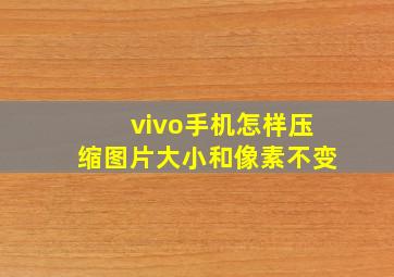 vivo手机怎样压缩图片大小和像素不变