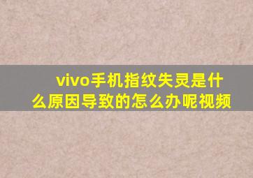 vivo手机指纹失灵是什么原因导致的怎么办呢视频