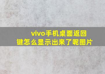 vivo手机桌面返回键怎么显示出来了呢图片