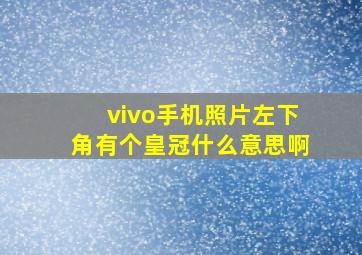 vivo手机照片左下角有个皇冠什么意思啊