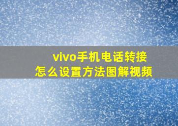 vivo手机电话转接怎么设置方法图解视频