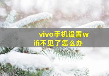 vivo手机设置wifi不见了怎么办