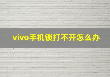 vivo手机锁打不开怎么办