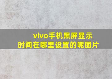 vivo手机黑屏显示时间在哪里设置的呢图片