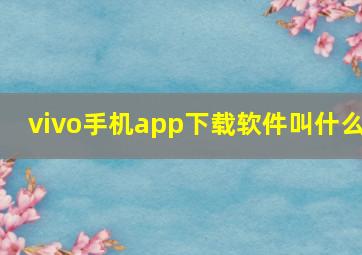 vivo手机app下载软件叫什么