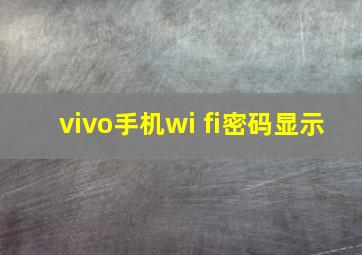 vivo手机wi fi密码显示