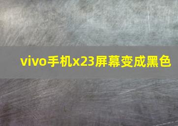 vivo手机x23屏幕变成黑色