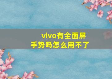 vivo有全面屏手势吗怎么用不了