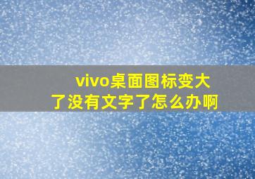 vivo桌面图标变大了没有文字了怎么办啊