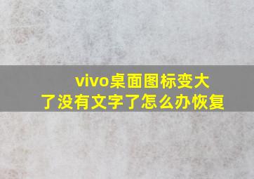 vivo桌面图标变大了没有文字了怎么办恢复