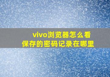 vivo浏览器怎么看保存的密码记录在哪里