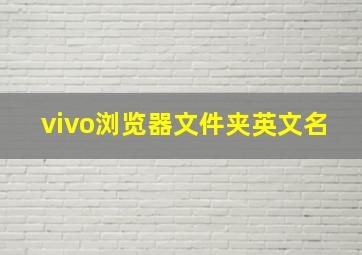 vivo浏览器文件夹英文名