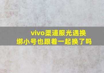 vivo渠道服光遇换绑小号也跟着一起换了吗