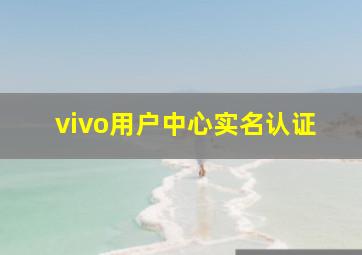 vivo用户中心实名认证