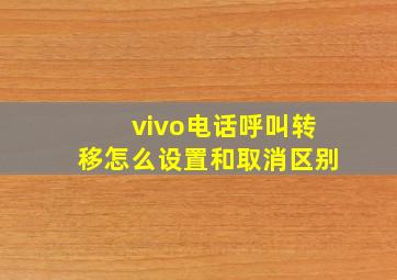 vivo电话呼叫转移怎么设置和取消区别