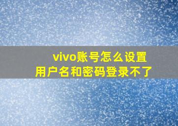 vivo账号怎么设置用户名和密码登录不了