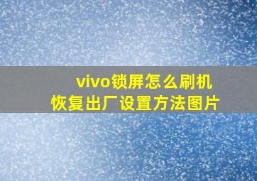 vivo锁屏怎么刷机恢复出厂设置方法图片