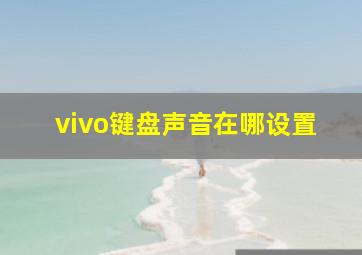 vivo键盘声音在哪设置