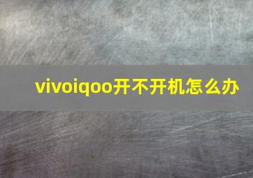 vivoiqoo开不开机怎么办