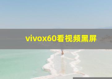 vivox60看视频黑屏