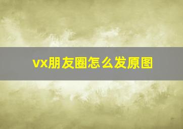 vx朋友圈怎么发原图