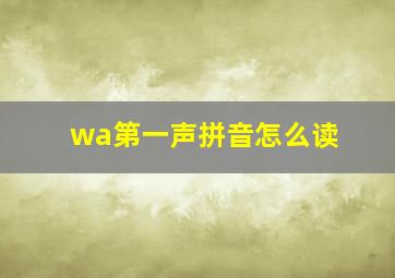 wa第一声拼音怎么读