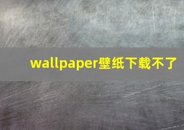 wallpaper壁纸下载不了