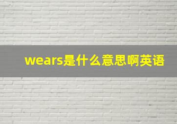 wears是什么意思啊英语