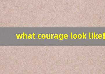 what courage look like翻译