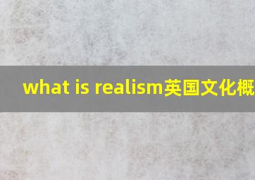 what is realism英国文化概况