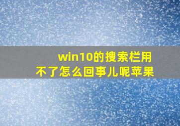 win10的搜索栏用不了怎么回事儿呢苹果