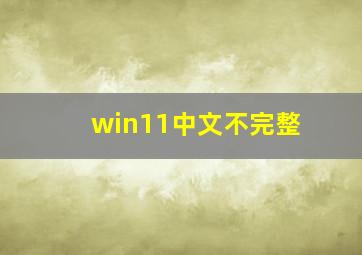 win11中文不完整