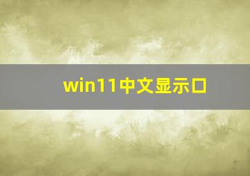 win11中文显示口