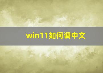 win11如何调中文