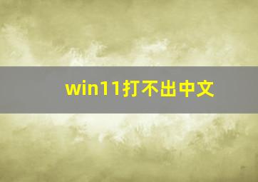 win11打不出中文