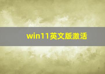 win11英文版激活