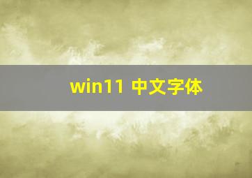 win11 中文字体