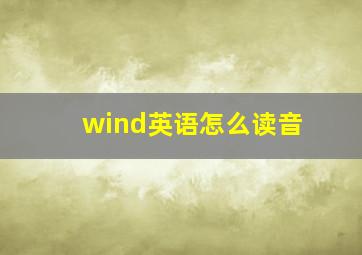 wind英语怎么读音