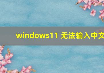 windows11 无法输入中文