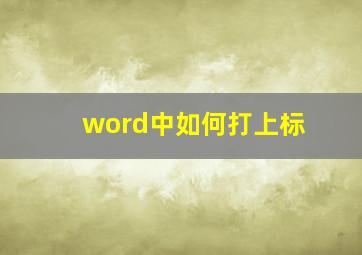 word中如何打上标