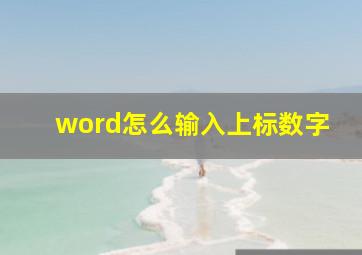 word怎么输入上标数字